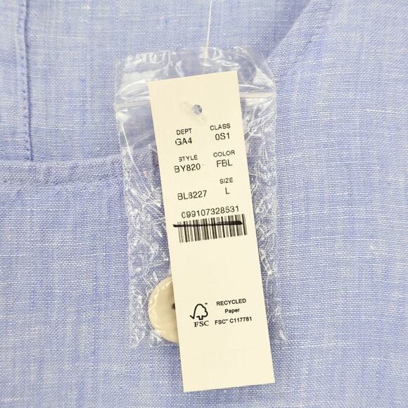 J.Crew Maxine Button Back Linen Dress French Blue Size Large NWT - Picture 5 of 8